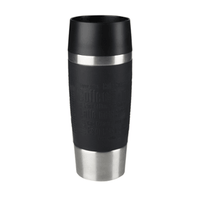 Tefal Stainless Steel Travel Mug 360 ml Black / K3081114 - Karout Online -Karout Online Shopping In lebanon - Karout Express Delivery 
