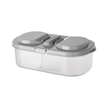 Plastic Storage Bins With Lids Double-grid Food Container