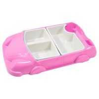 8 Compartment Car Food Plate with Bowl - Karout Online -Karout Online Shopping In lebanon - Karout Express Delivery 