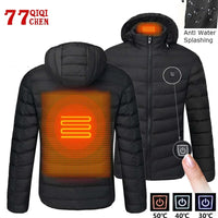 USB Heated Jacket Men Women Winter Warm Outdoor Long Sleeve Jackets