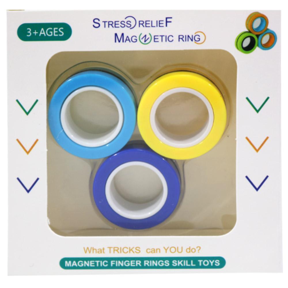 Stress Relief Magnetic Colored Ring Blue& Light Yellow Toys & Baby