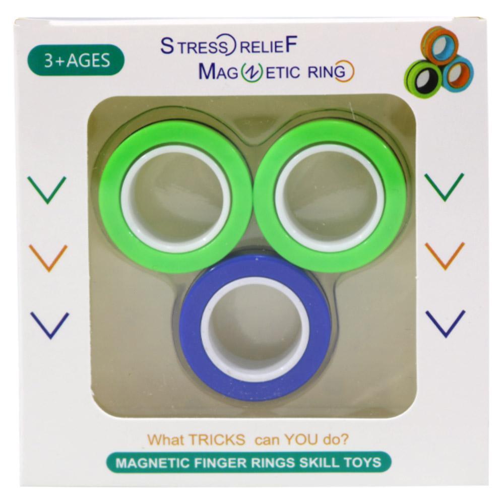 Stress Relief Magnetic Colored Ring Green& Green & Blue Toys Baby