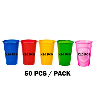 Five Colors Plastic Cup Set (50 Pcs) / E-201 Cleaning & Household