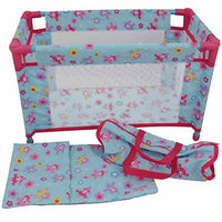 Dolls World Travel Cot Gift Set With Carry Pot, Pillow & Travel Bag 65 x 32 x 32 cm - Karout Online -Karout Online Shopping In lebanon - Karout Express Delivery 