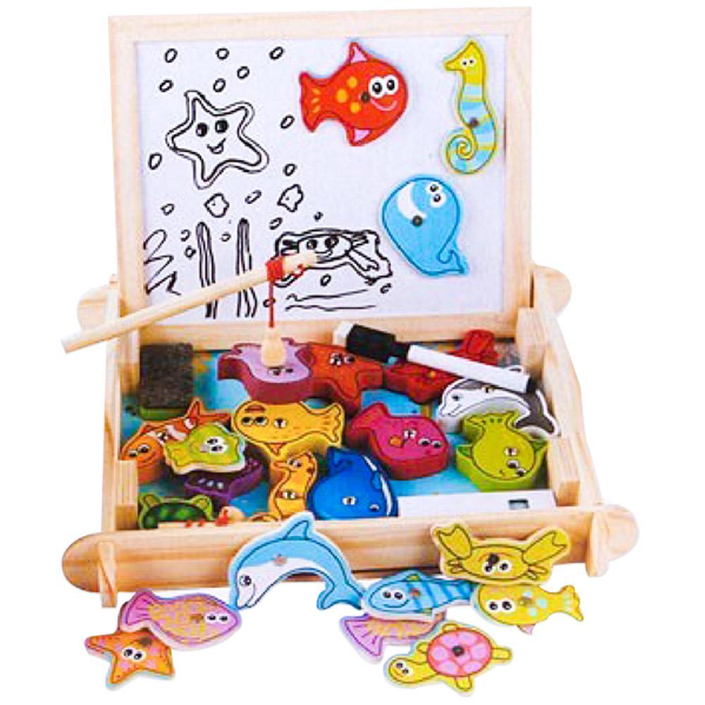 2 In 1 White Board With Fishing Puzzle - Karout Online