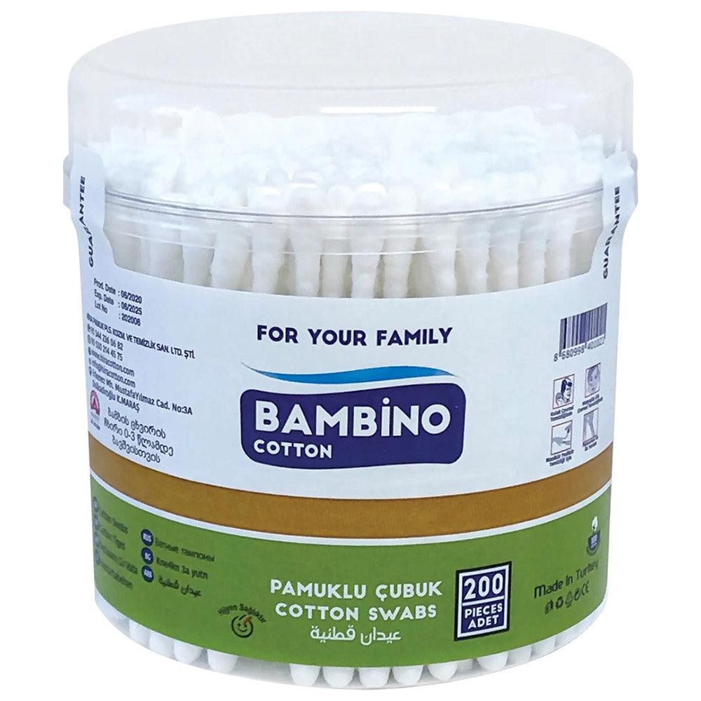 Bambino Cotton Ear Buds (200 Pcs) - Karout Online -Karout Online Shopping In lebanon - Karout Express Delivery 