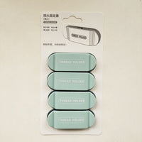 **(NET)**Adhesive Wall Mounted Power Socket Holder Wire Plug Organizer Hook 4 pcs