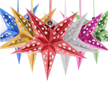 45cm Paper Star Lantern 3D Pentagram Lampshade - Karout Online