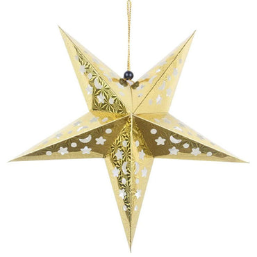 45cm Paper Star Lantern 3D Pentagram Lampshade - Karout Online