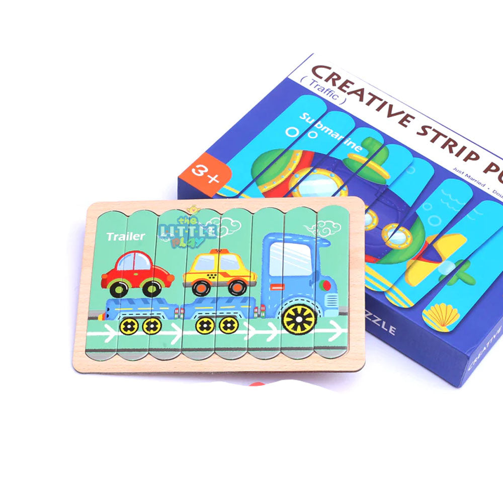 Kids Creative Strip Puzzle Design E – Vehicles / 22FK170