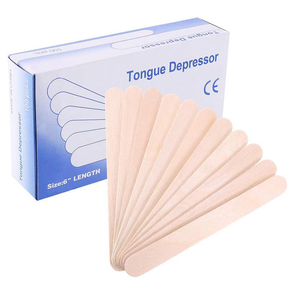 Disposable Wooden Tongue Depressor 100 pcs - Karout Online -Karout Online Shopping In lebanon - Karout Express Delivery 