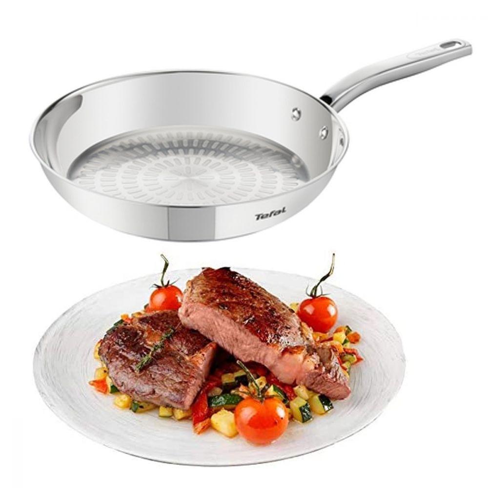 Tefal Intuition Stainless Steel Frypan 30cm Uncoated  / B8580784 - Karout Online -Karout Online Shopping In lebanon - Karout Express Delivery 