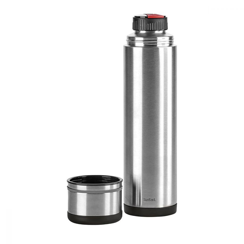 Tefal Mobility Vacuum Flask Stainless Steel Black 1 Lt / K3061414 - Karout Online -Karout Online Shopping In lebanon - Karout Express Delivery 