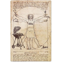 Mustard Tempered Glass Cutting Chopping Board Showpiece BBQ Man