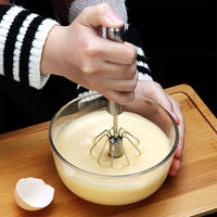 **(NET)** Stainless Steel Household Egg Beater Manual Kitchen Cream Beater Egg Mixer / 22FK180