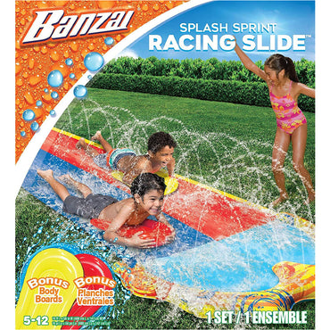 Banzai 16L Splash Sprint Racing Slide with 2 Bodyboards