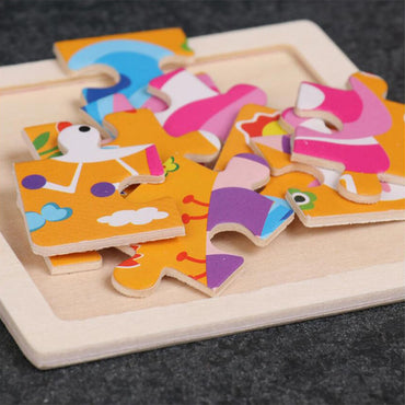 Kids Wooden Jigsaw Puzzle Baby Early Learning Educational Toy for Children  / 22FK212