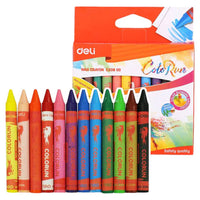 Deli C20800 Wax Crayon Set (12 Pcs)