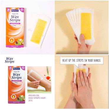 Beauty Formulas Argan Oil Hair Removal Wax Strips For Legs & Body 20 Strips