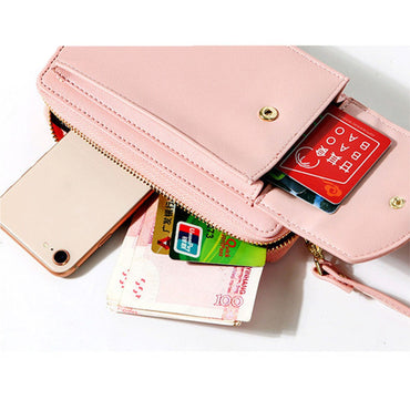 **(NET)** / 22FK209 / Large Capacity Phone Clutch Bag Travel Card Holder Passport Wallet Small Crossbody Cell Phone Purse For Women / KC22-246