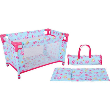 Dolls World Travel Cot Gift Set With Carry Pot, Pillow & Travel Bag 65 x 32 x 32 cm - Karout Online -Karout Online Shopping In lebanon - Karout Express Delivery 