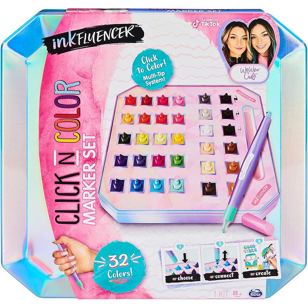 inkFluencer Click N Color Marker Set, Activity Kit with 32 Click-on Marker Tips - Karout Online -Karout Online Shopping In lebanon - Karout Express Delivery 