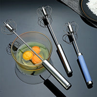 **(NET)** Stainless Steel Household Egg Beater Manual Kitchen Cream Beater Egg Mixer / 22FK180