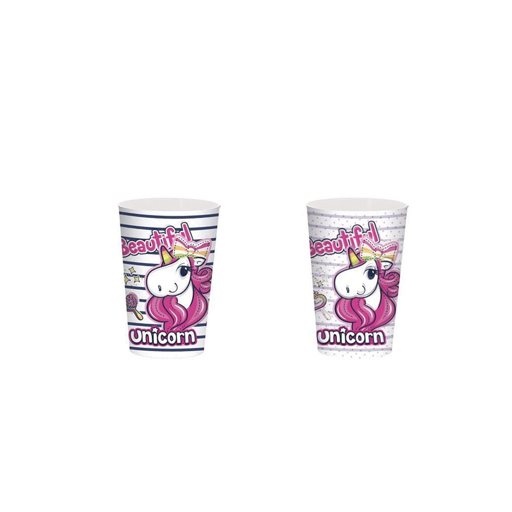 Herevin Patterned Plastic Cup Beautiful Unicorn 330ml (Net)