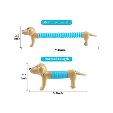 Spring Dog Sensory Fidget Toy Pop Flexible Stretch Tubes Dog Stress Relief Toy 2 pcs