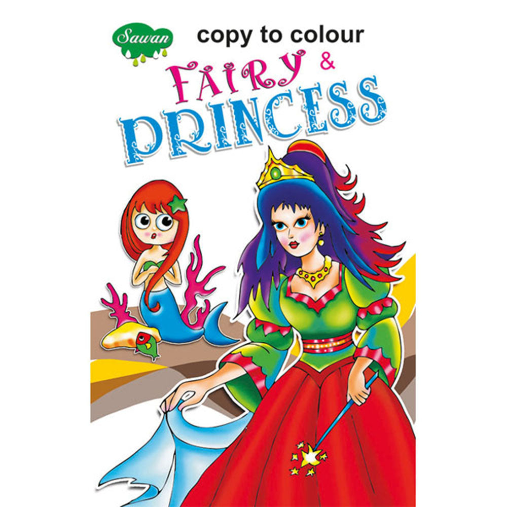 Sawan Copy To Colour Fairy and Princess