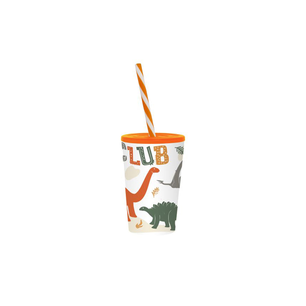 Herevin Tumbler with Straw Decorated - Dino Club (Net)
