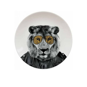 Mustard Ceramic Dinner Plate Larry Lion 23 cm