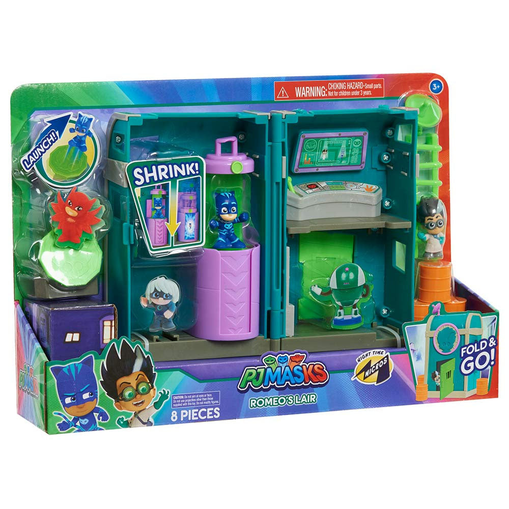 PJ Masks Night Time Micros Romeo Lair Playset