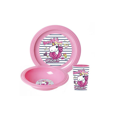 Herevin Breakfast Plastic  Set Of 3 Pcs Unicorn (Net)