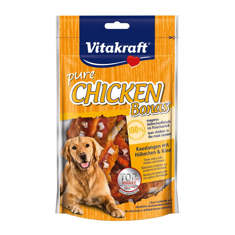 Vitakraft Chicken Bonas And Cheese Dog Treats 80g