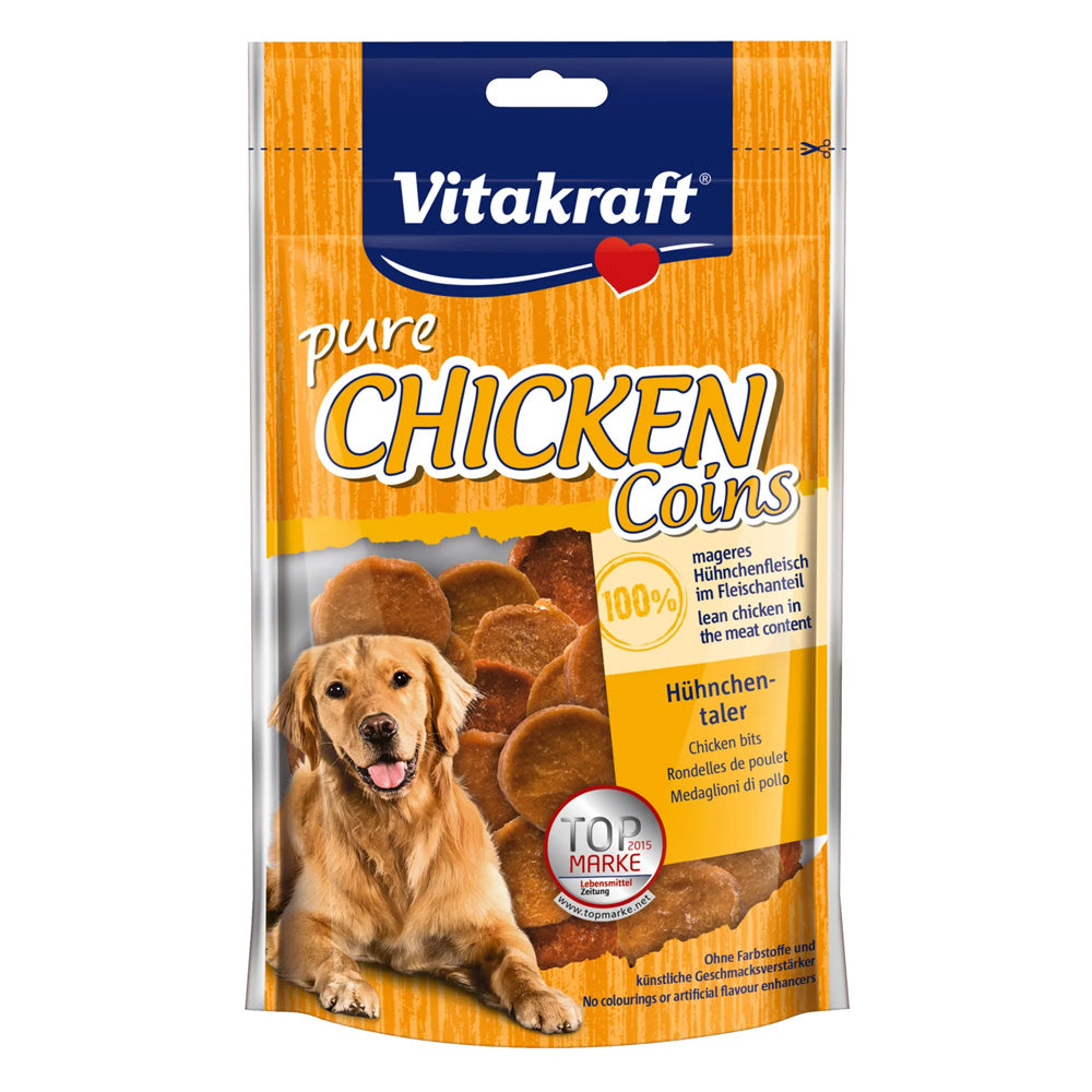 Vitakraft Chicken Coin Dog Treats 80g