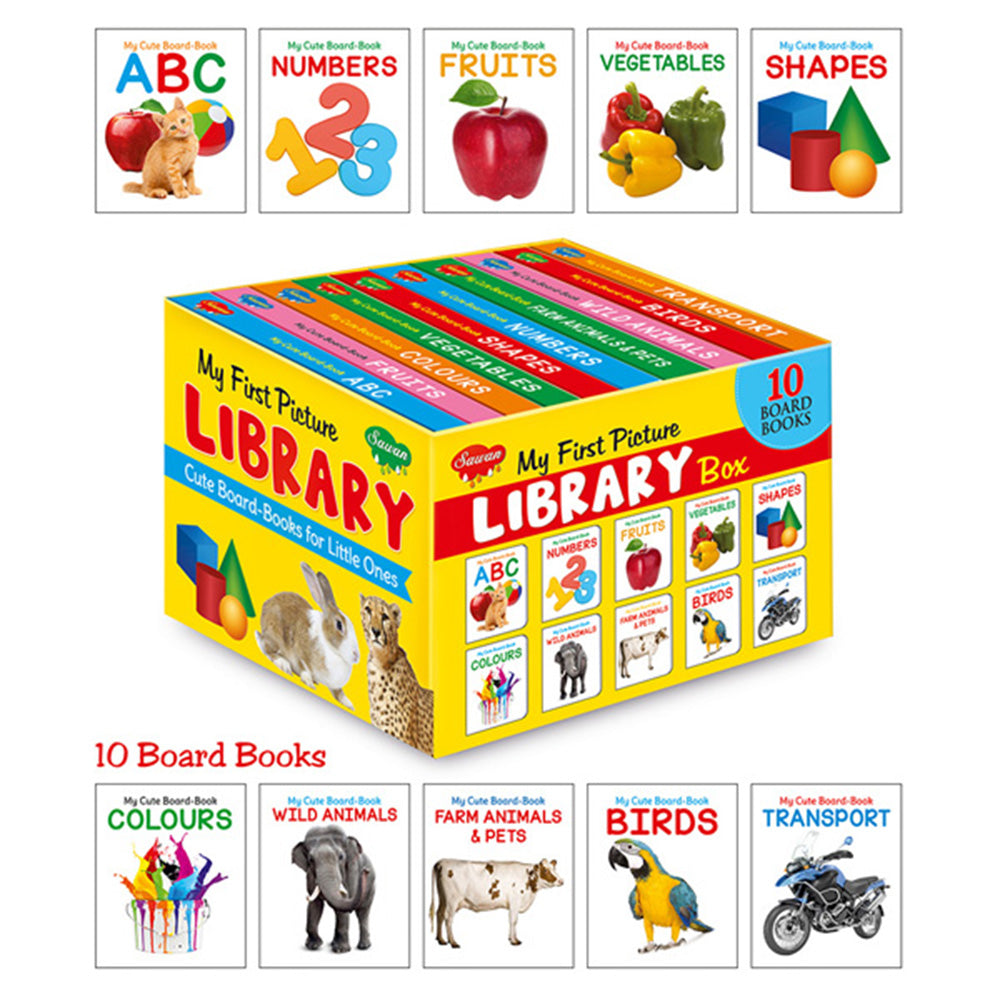 Sawan My First Picture library Box of 10 Board Books Gift Set