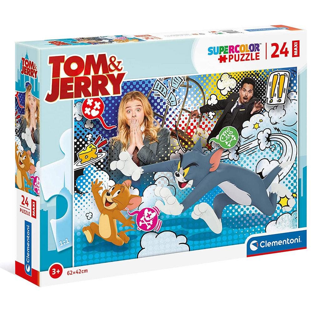 Clementoni  Maxi Tom and Jerry Supercolor 24 pcs puzzle - Karout Online -Karout Online Shopping In lebanon - Karout Express Delivery 