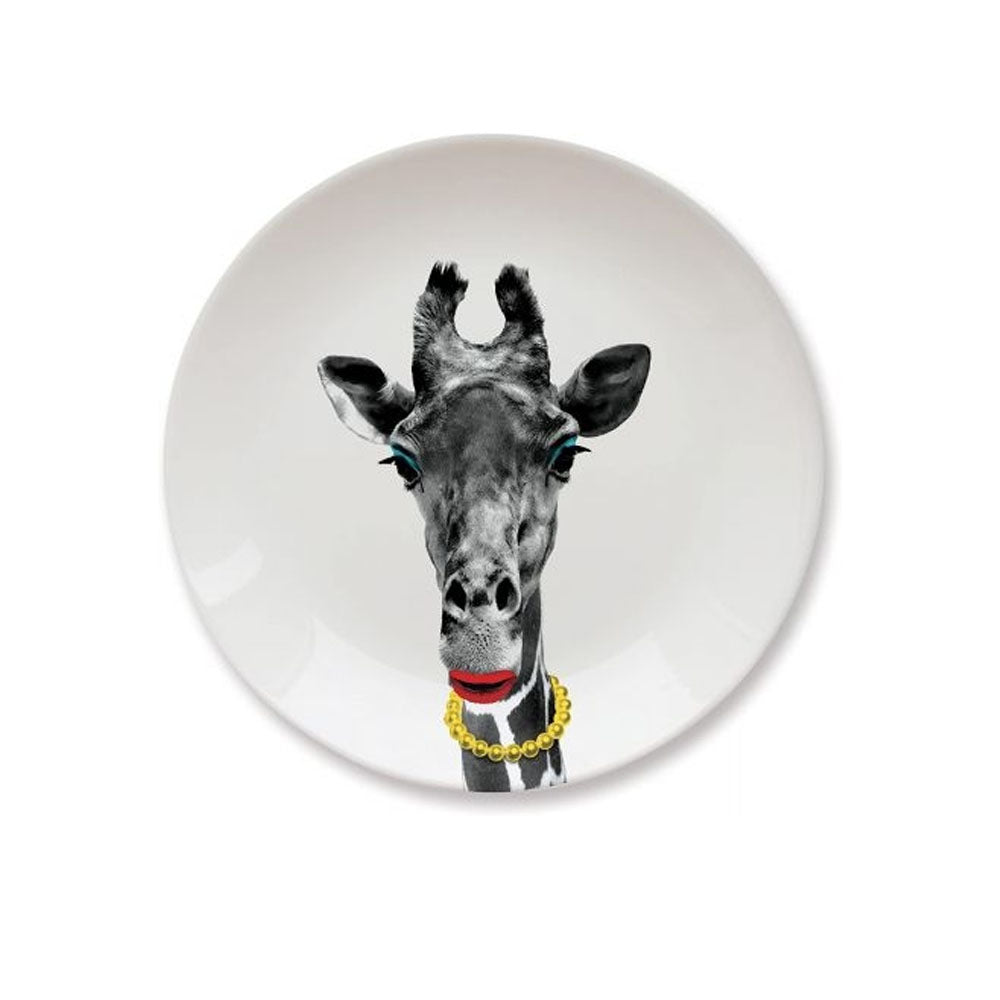 Mustard Ceramic Dinner Plate Gina Giraffe  23 cm