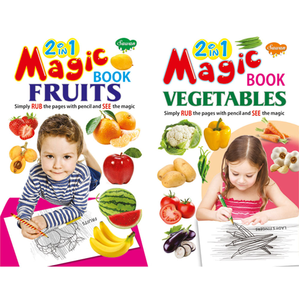 Sawan 2 in 1 Magic Book Fruits-Vegetables