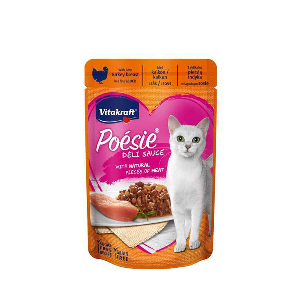 Vitakraft Poesie Deli Sauce Turkey Cat Food 85g