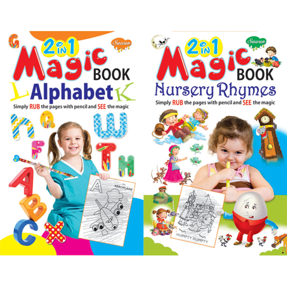 Sawan 2 in 1 Magic Book Alphabet-Nursery Rhymes
