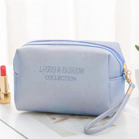 **(NET)**Women Octagonal Cosmetic Bag PU Leather Waterproof Zipper Make Up Bag Beauty Case / 22FK196/ KC22-219