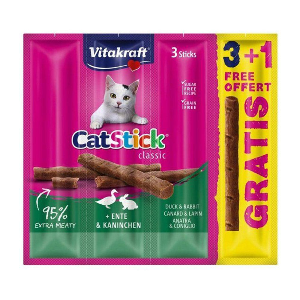 Vitakraft Cat Stick Mini Rabbit + Duck 4pcs (3 + 1 free)