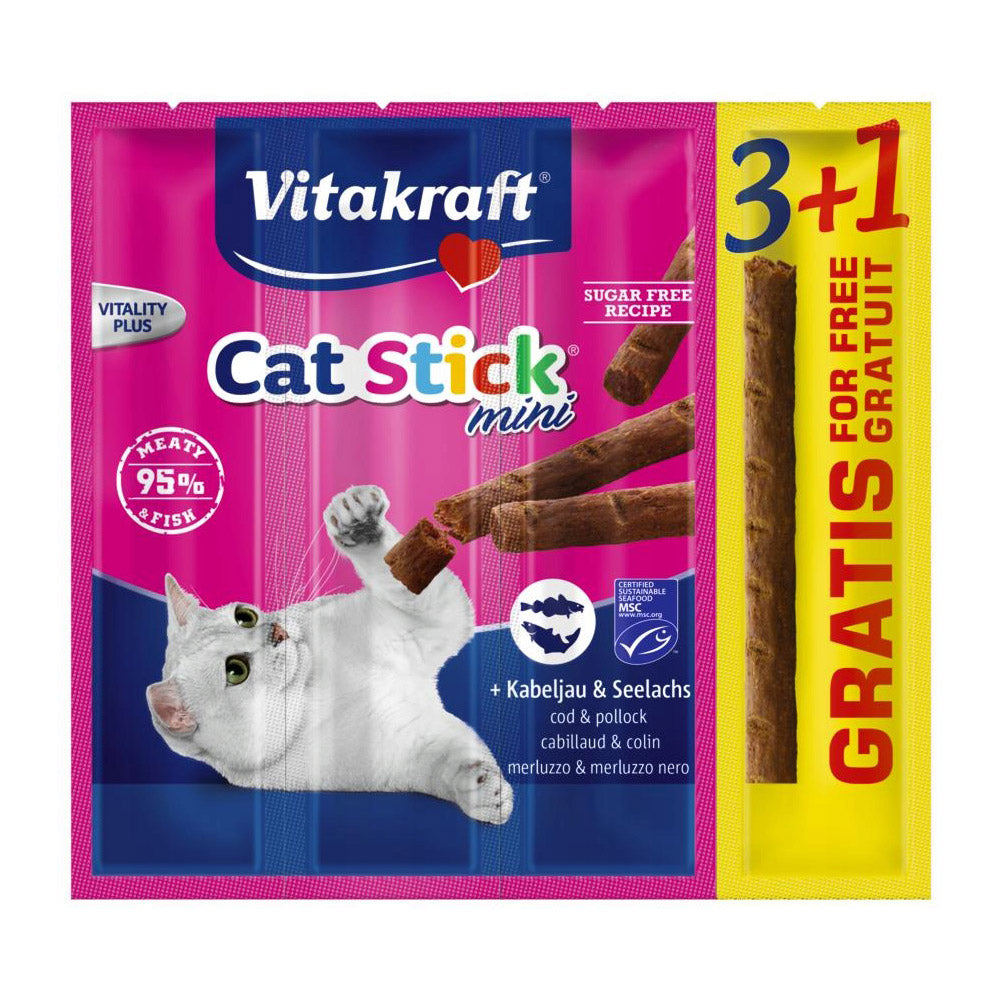 Vitakraft Cat Stick Mini Cod and Saithe 4 pcs (3+1 free)