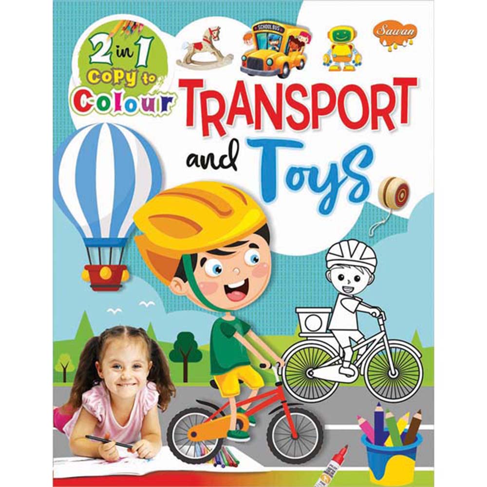Sawan 2In1 Copy To Colour  Transport And Toys