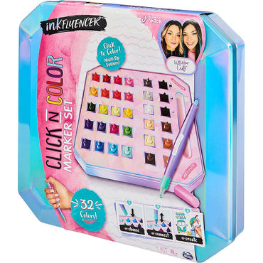 inkFluencer Click N Color Marker Set, Activity Kit with 32 Click-on Marker Tips - Karout Online -Karout Online Shopping In lebanon - Karout Express Delivery 