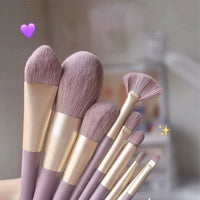 **(NET)**Cute Makeup Brushes Set Purple 9Pcs Soft Brushes Beauty Tool / 22FK205