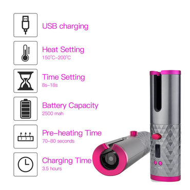 **(NET)**Cordless Automatic Hair Curler iron wireless Curling  for Curls Waves (Net)  / 22FK226
