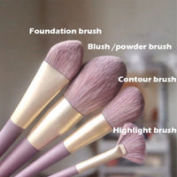 **(NET)**Cute Makeup Brushes Set Purple 9Pcs Soft Brushes Beauty Tool / 22FK205